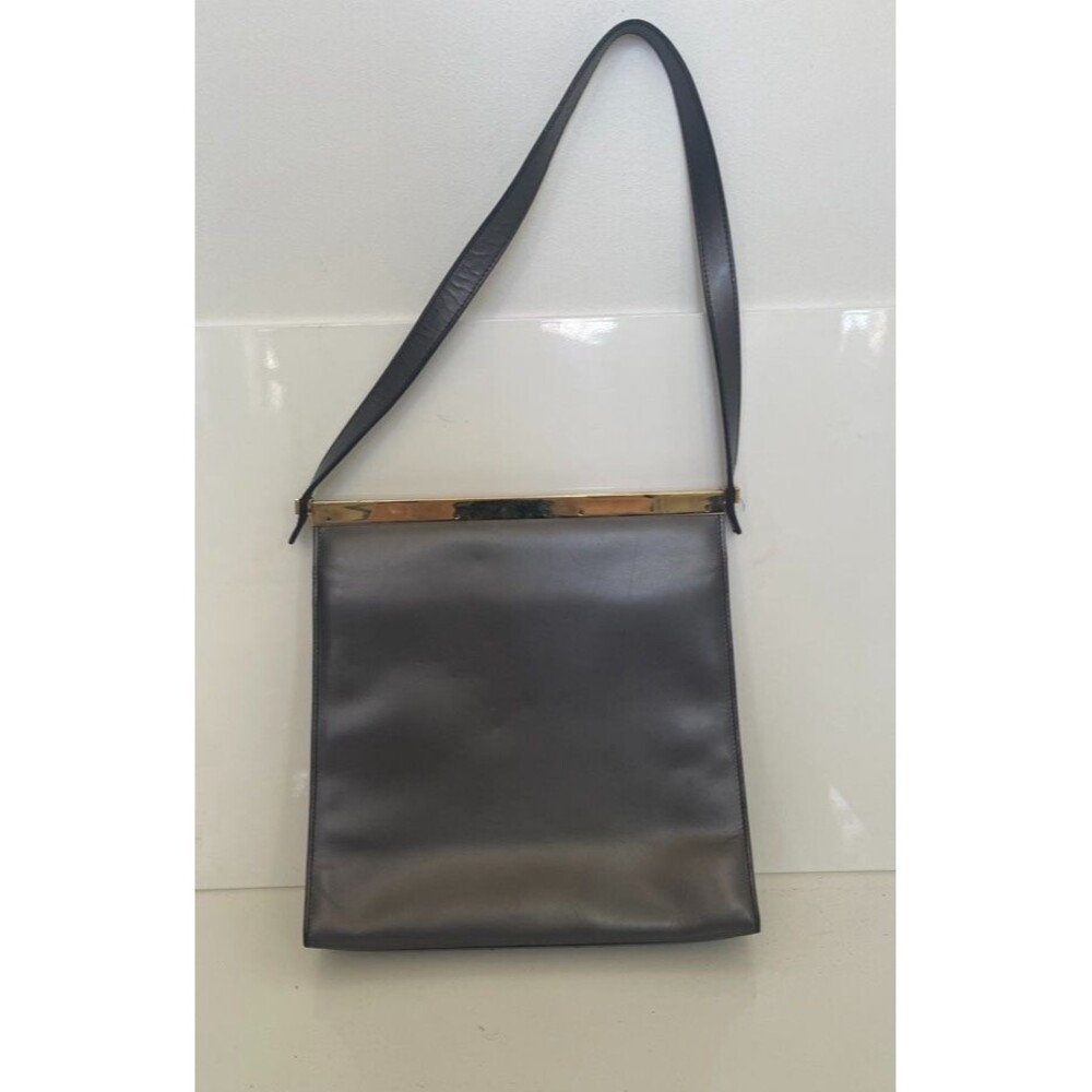 GUCCI TOM FORD era Vintage Grey Flap Leather Shoulder Bag